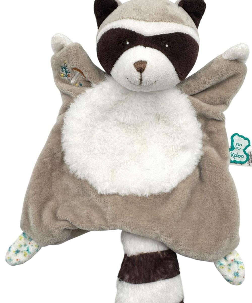 Kaloo Raccoon Lovey Plush Baby Security Blanket 12" Toy Stuffed Animal Racoon